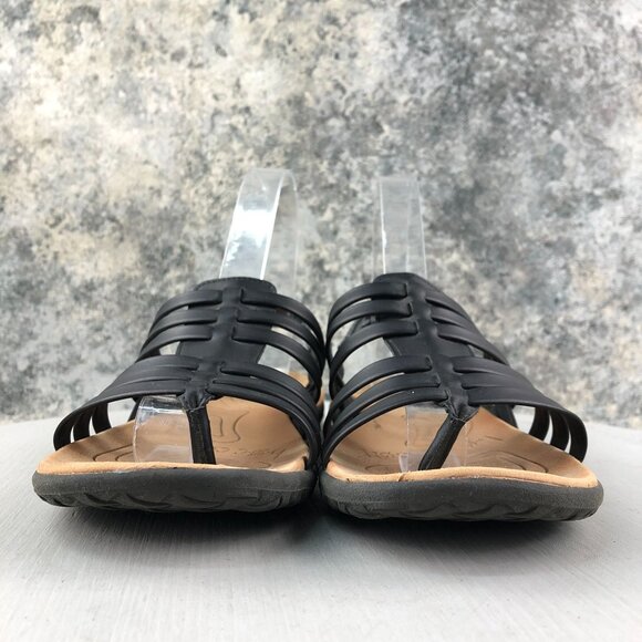 BOC Women's Size 7M Melva Black Faux Leather Open Toe Strappy Slingback Sandals - Picture 2 of 14